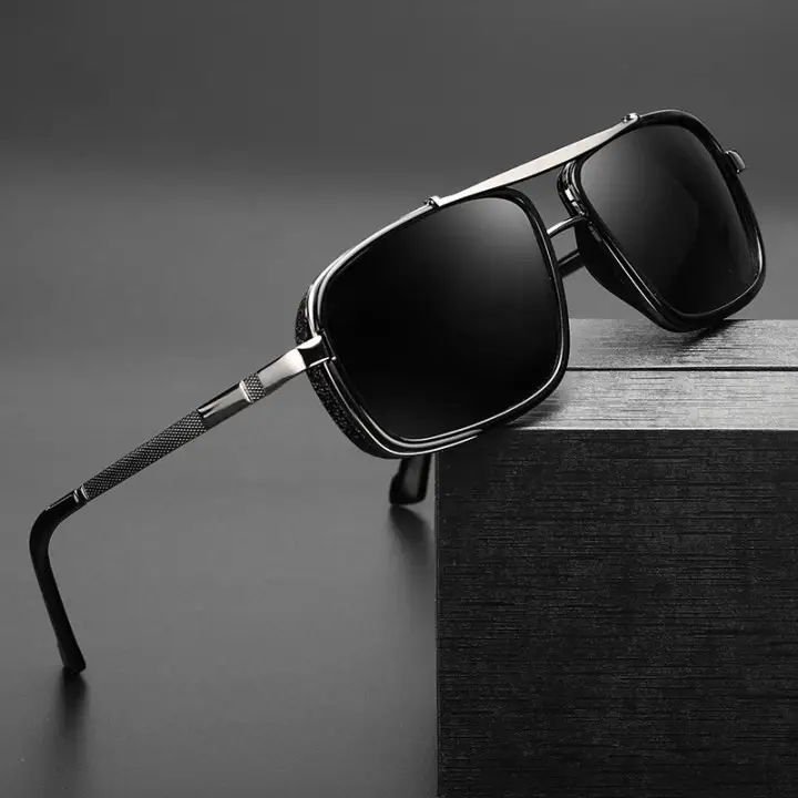 Punk Men Sunglasses Polarized Metal Brown - Image 6
