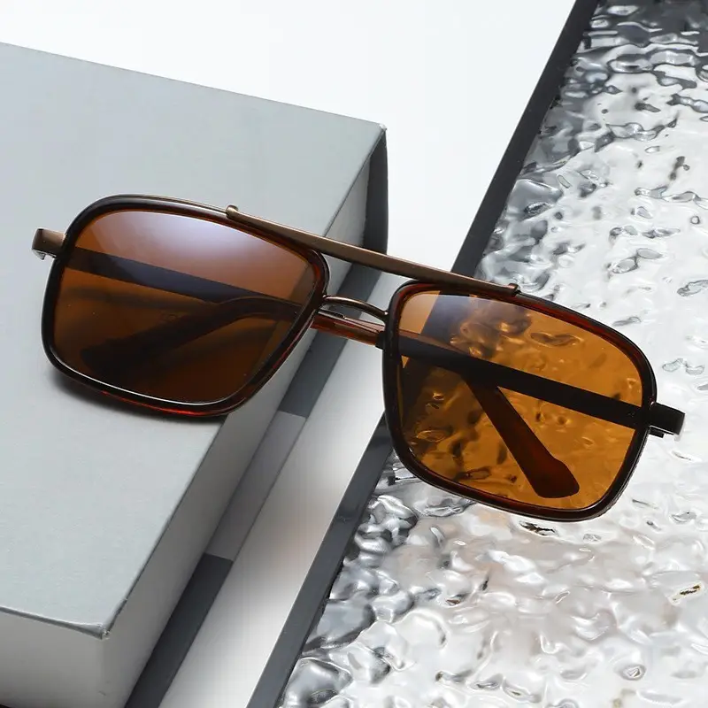 Punk Men Sunglasses Polarized Metal Brown - Image 8