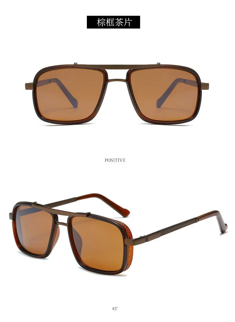 Punk Men Sunglasses Polarized Metal Brown β feature 11