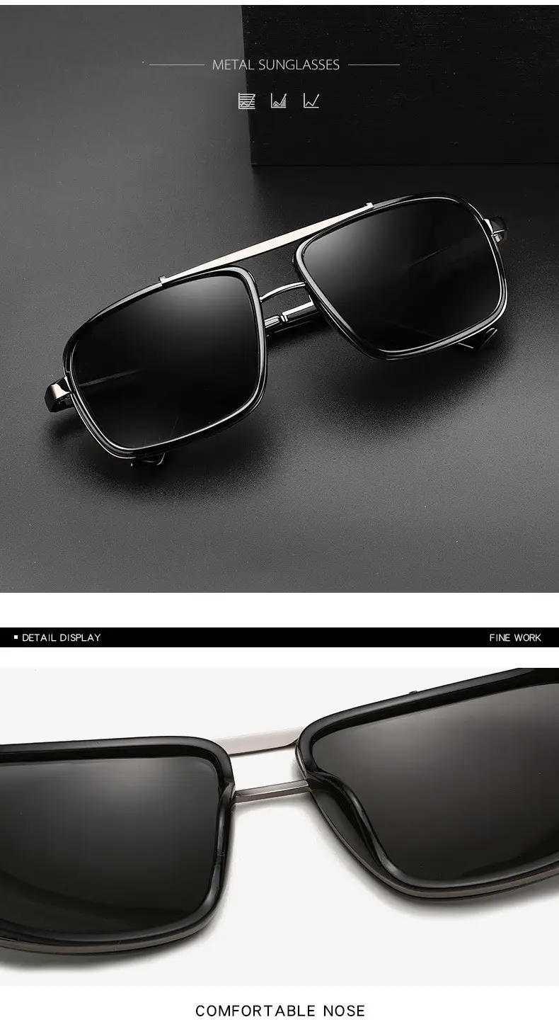 Punk Men Sunglasses Polarized Metal Brown β feature 4