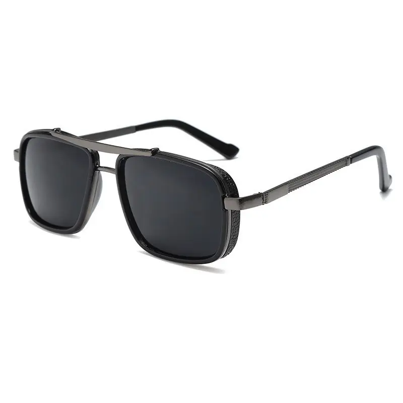Punk Men Sunglasses Polarized Metal Brown - Image 3