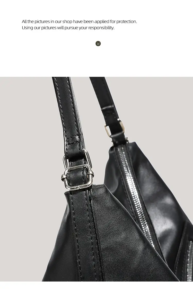 Black V-Neck Shoulder Bag for Women Large Capacity — feature 19