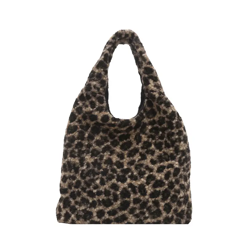 Plush Leopard Print Women's Shoulder Bag 2024 - Image 7