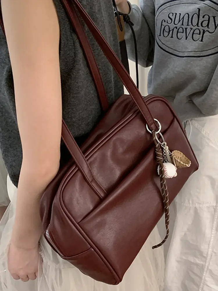 Women's Brown Leather Shoulder Bag 2025 New Style - Image 5