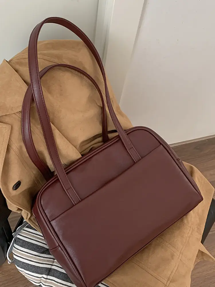 Women's Brown Leather Shoulder Bag 2025 New Style - Image 6