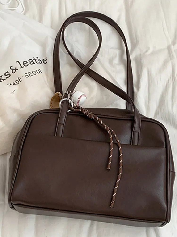 Women's Brown Leather Shoulder Bag 2025 New Style - Image 8