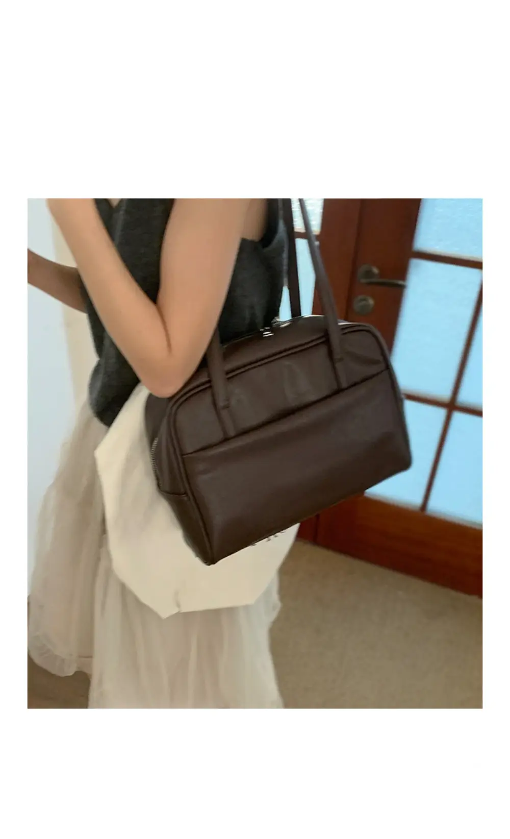 Women's Brown Leather Shoulder Bag 2025 New Style — feature 11