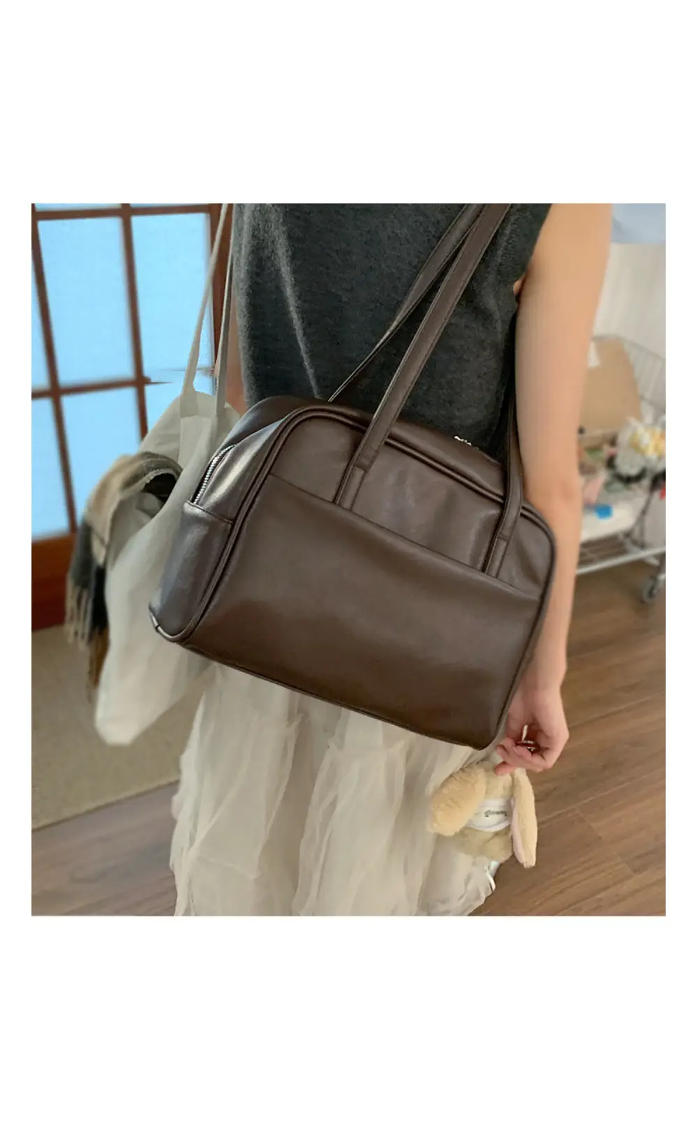 Women's Brown Leather Shoulder Bag 2025 New Style — feature 12