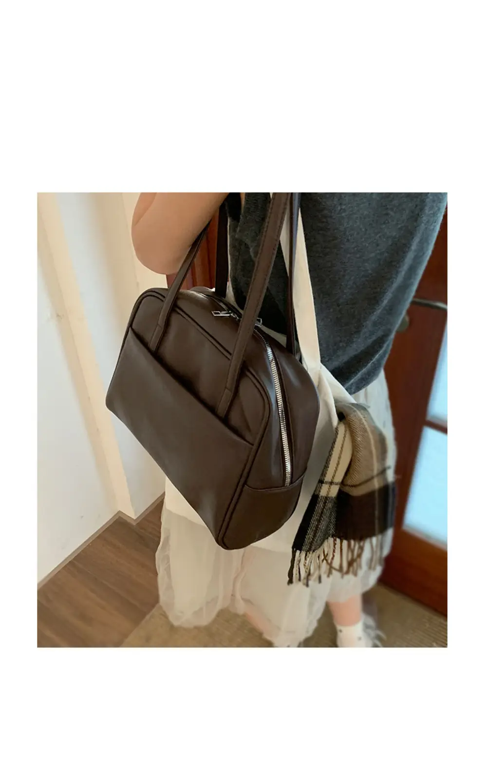 Women's Brown Leather Shoulder Bag 2025 New Style — feature 13