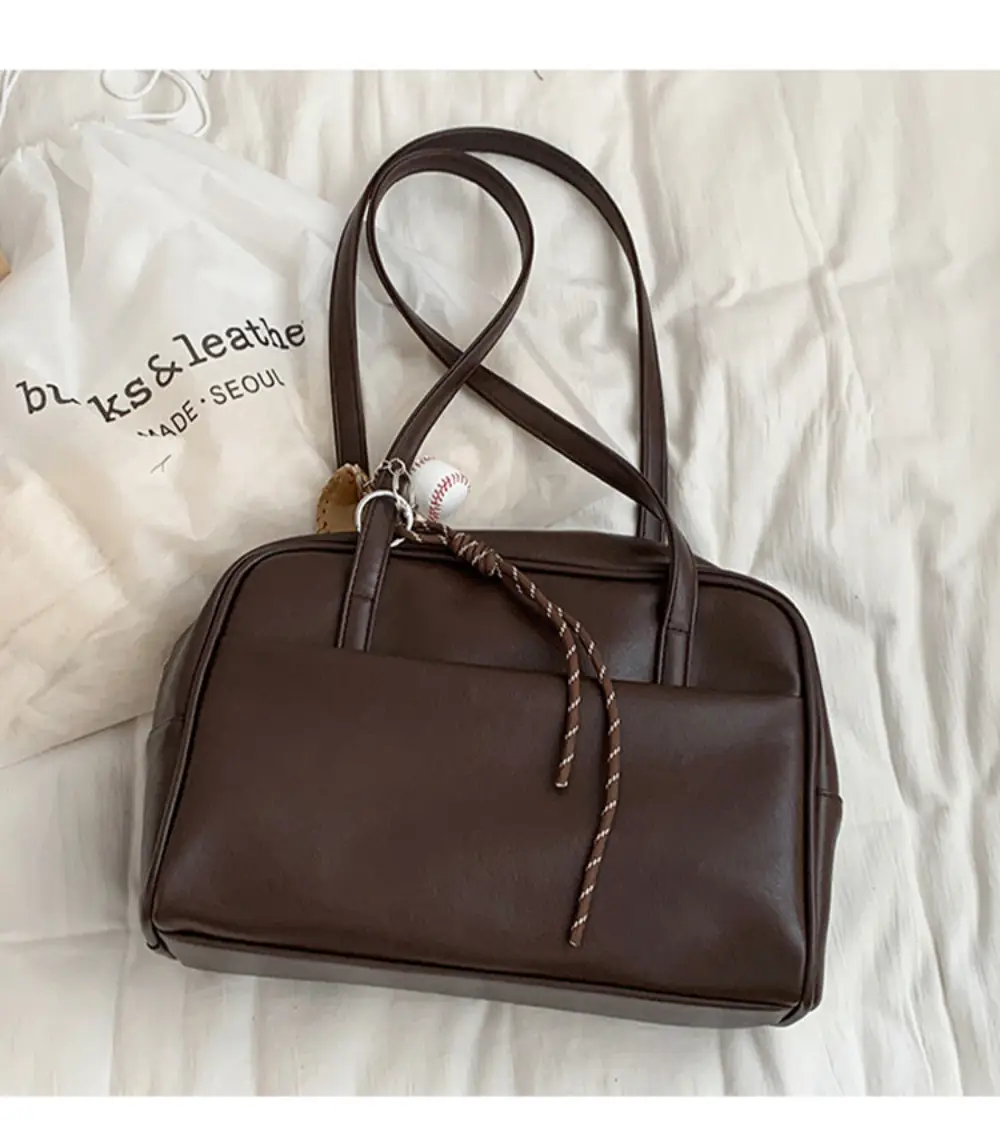 Women's Brown Leather Shoulder Bag 2025 New Style — feature 2