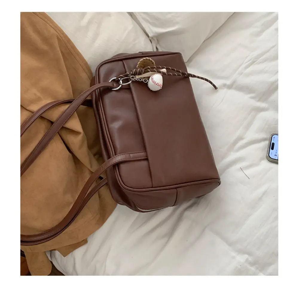 Women's Brown Leather Shoulder Bag 2025 New Style — feature 27
