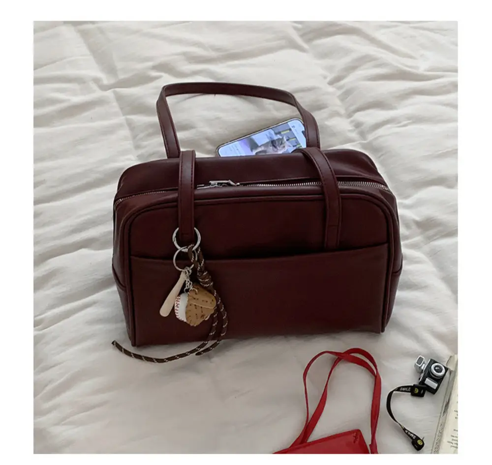 Women's Brown Leather Shoulder Bag 2025 New Style — feature 28