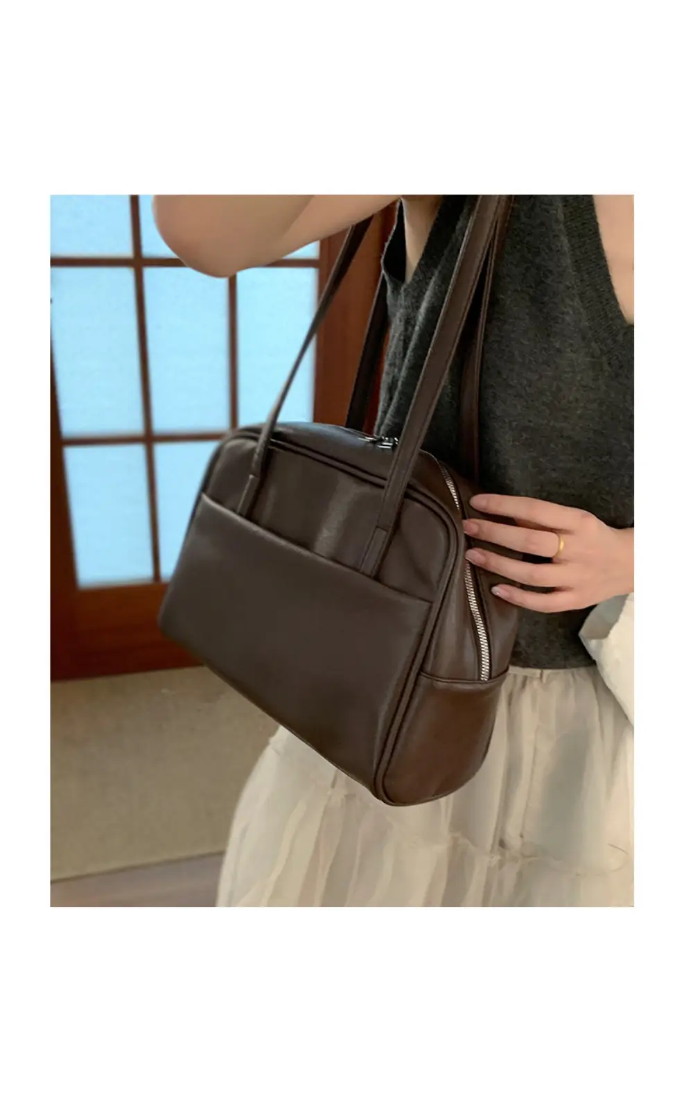 Women's Brown Leather Shoulder Bag 2025 New Style — feature 9