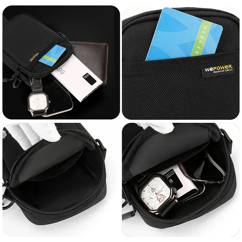 Black Crossbody Phone Bag with Adjustable Strap - Image 9