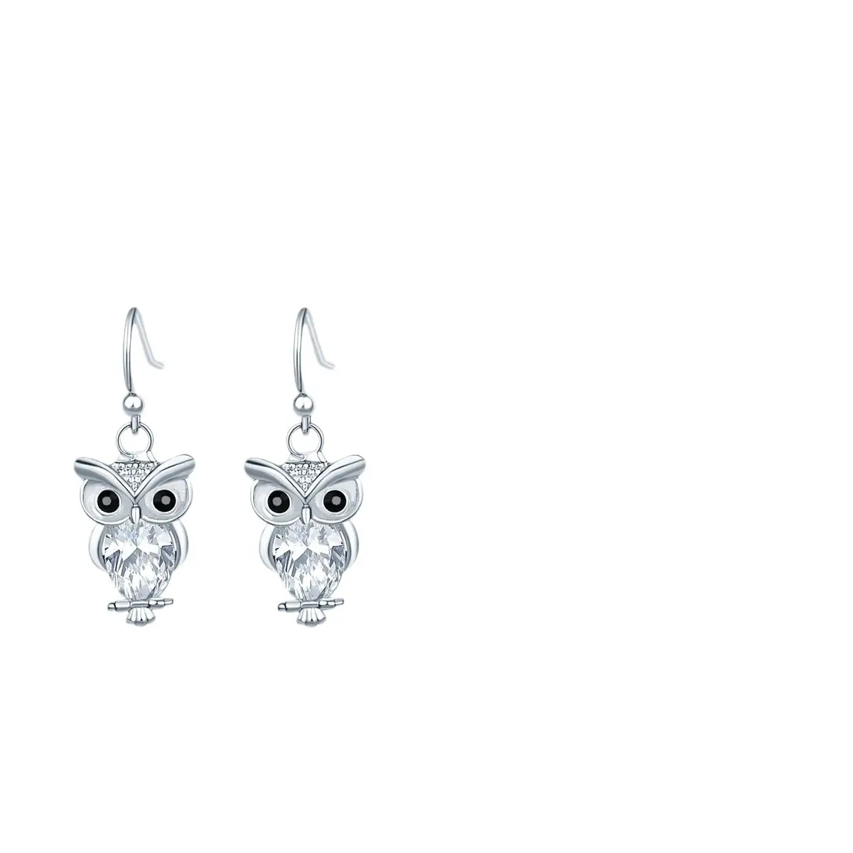 Rose Gold Owl Earrings for Women with Zircon