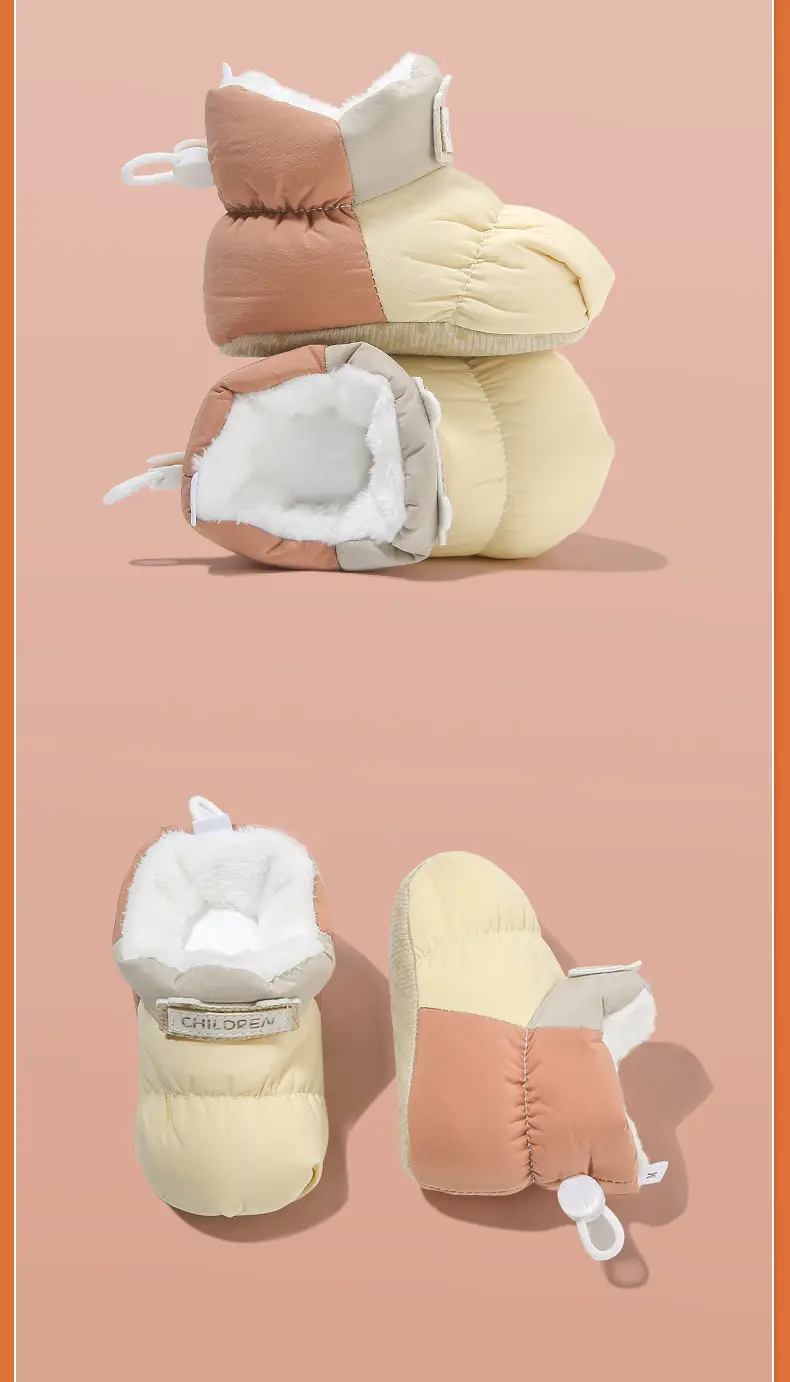 Winter newborn shoes female baby shoes newborn baby shoes socks 0 a 1 year old fleece-lined cotton shoes do not fall in autumn and winter — feature 22