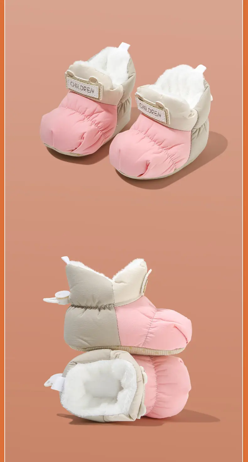 Winter newborn shoes female baby shoes newborn baby shoes socks 0 a 1 year old fleece-lined cotton shoes do not fall in autumn and winter — feature 23