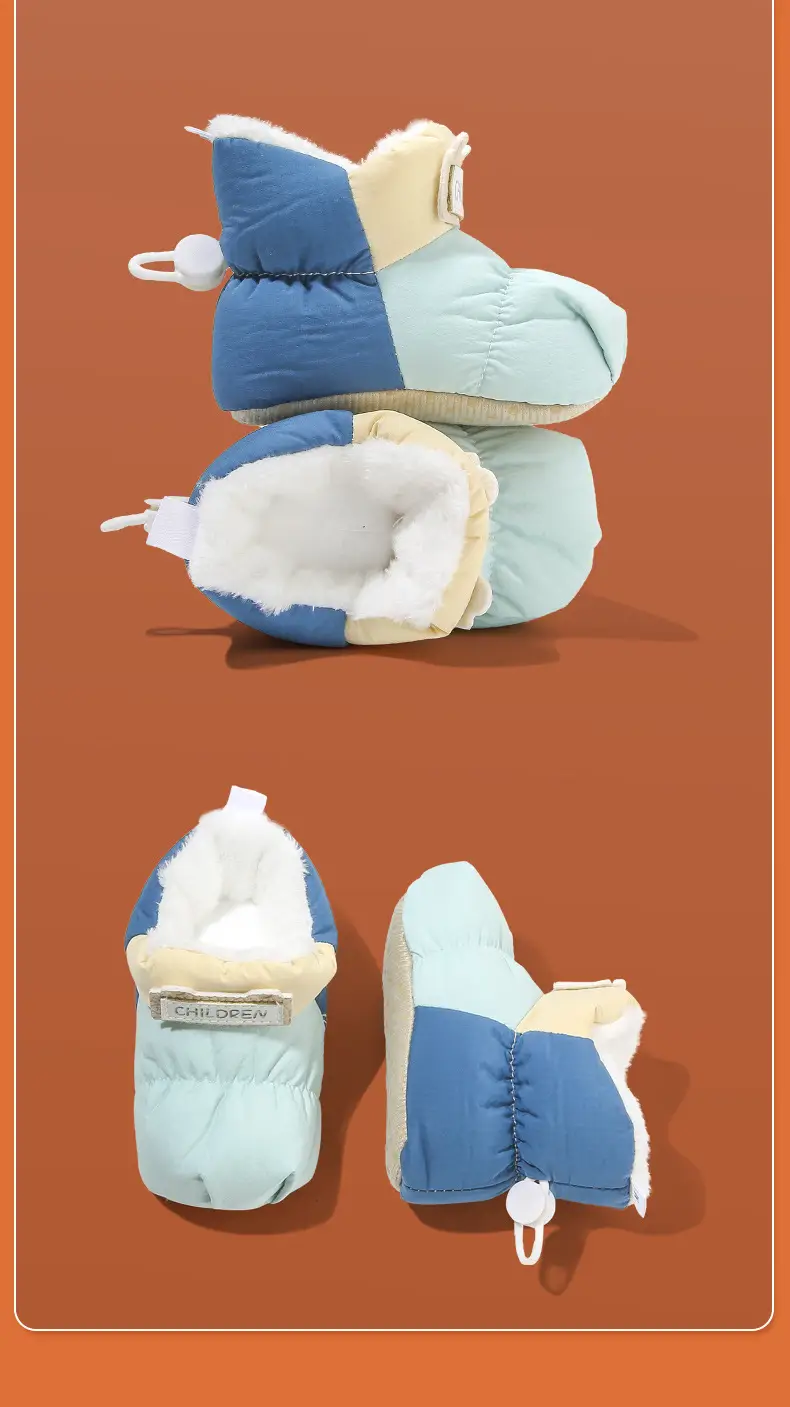 Winter newborn shoes female baby shoes newborn baby shoes socks 0 a 1 year old fleece-lined cotton shoes do not fall in autumn and winter — feature 25