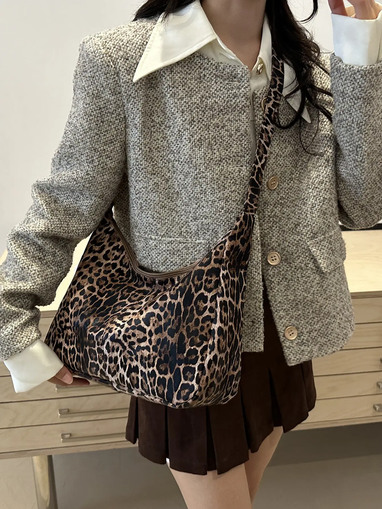 Leopard Print Large Crossbody Bag Women 2024 - Image 7