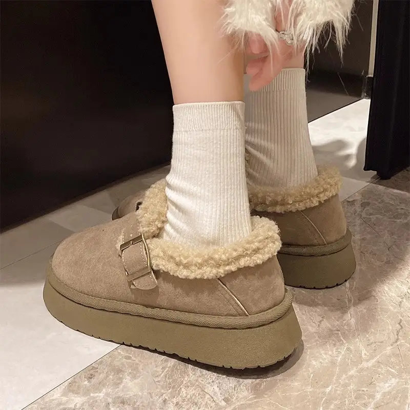 Women Fleece Lined Snow Boots Brown 2025 - Image 7