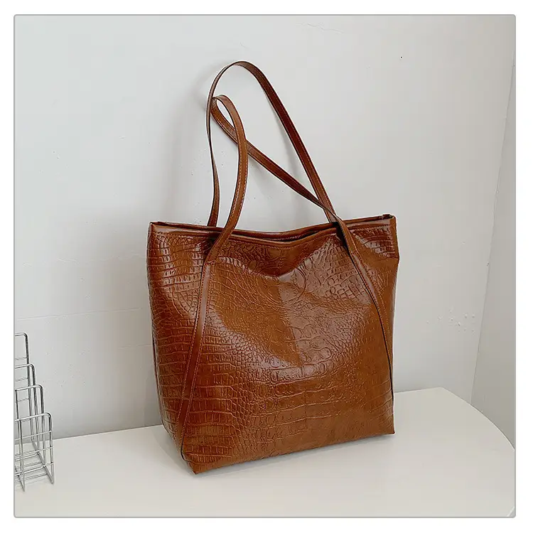 Red Croc Leather Tote Bag for Women Large Capacity — feature 28