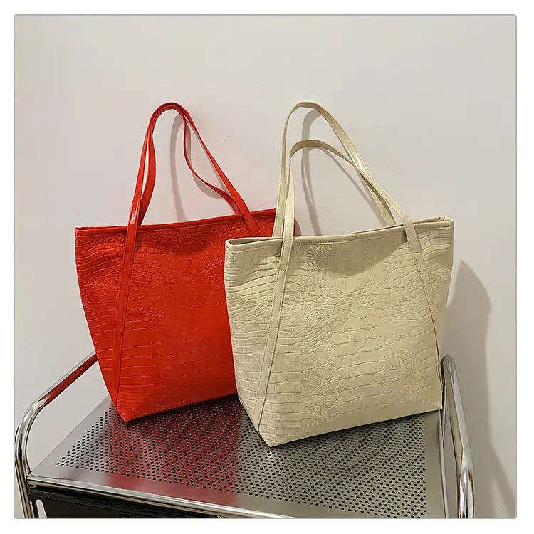 Red Croc Leather Tote Bag for Women Large Capacity — feature 37