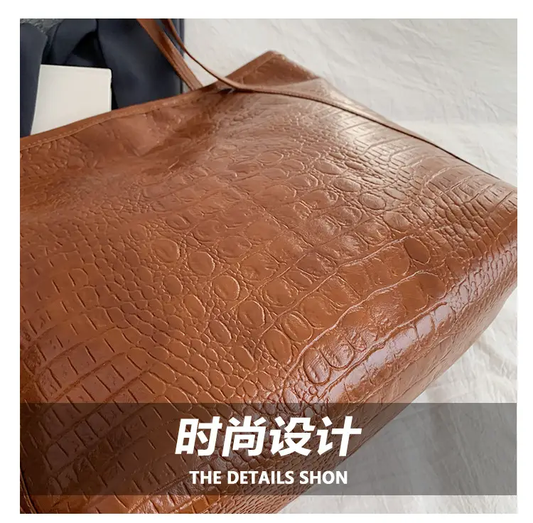 Red Croc Leather Tote Bag for Women Large Capacity — feature 7