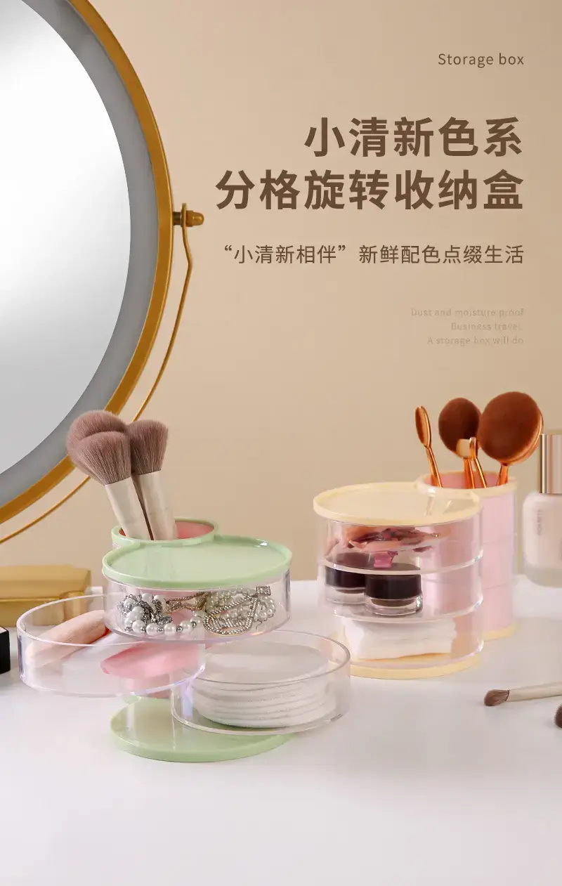 Rotating Dustproof Makeup Egg Storage Cylinder — feature 1