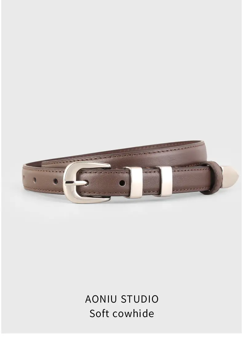 2024 Soft Fashion Belt for Women Brown Black Brown — feature 13
