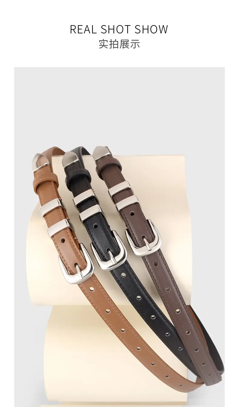2024 Soft Fashion Belt for Women Brown Black Brown — feature 14