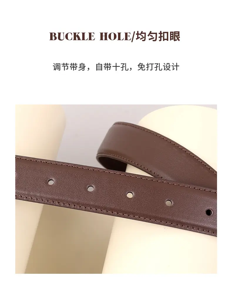 2024 Soft Fashion Belt for Women Brown Black Brown — feature 9