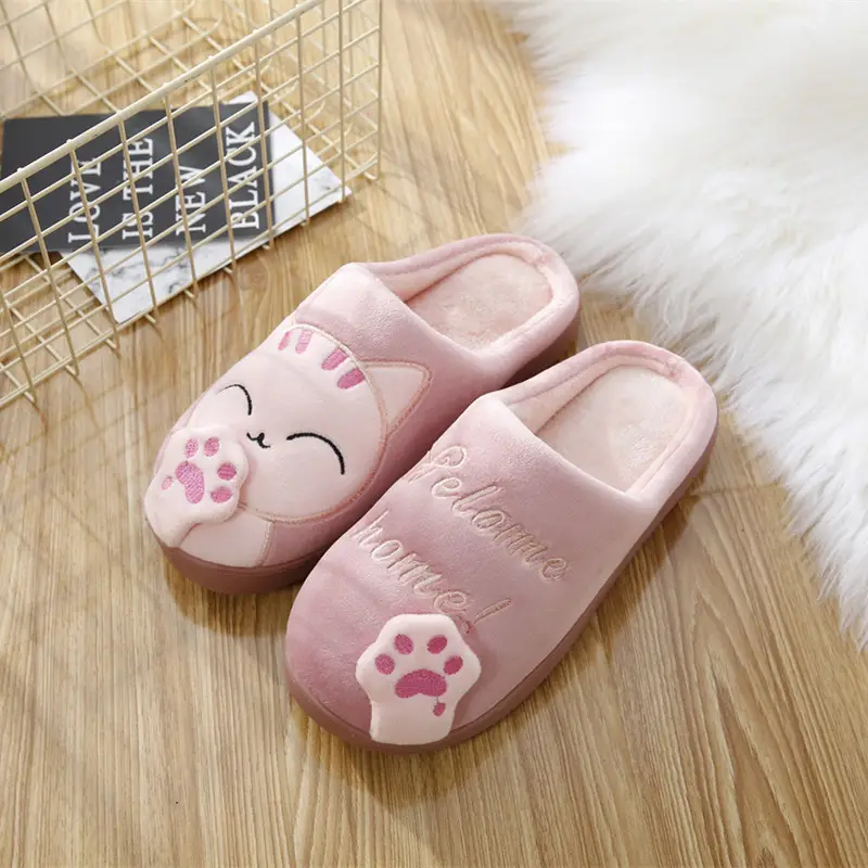 New Cotton Slippers Lucid Cat Girl Couple Cartoon Winter Mao Mao Cute Home Indoor Warm Moon Cotton Shoes - Image 7