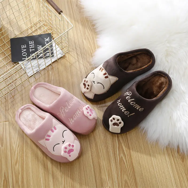 New Cotton Slippers Lucid Cat Girl Couple Cartoon Winter Mao Mao Cute Home Indoor Warm Moon Cotton Shoes - Image 9