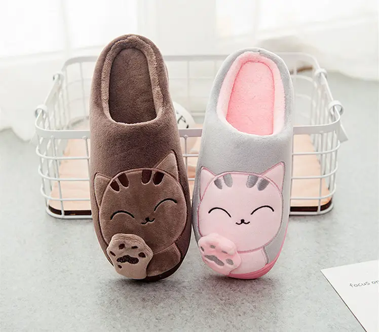 New Cotton Slippers Lucid Cat Girl Couple Cartoon Winter Mao Mao Cute Home Indoor Warm Moon Cotton Shoes — feature 1