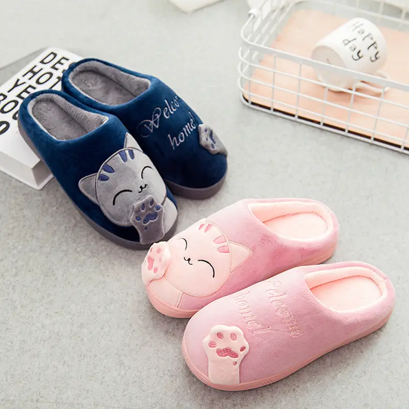 New Cotton Slippers Lucid Cat Girl Couple Cartoon Winter Mao Mao Cute Home Indoor Warm Moon Cotton Shoes — feature 7