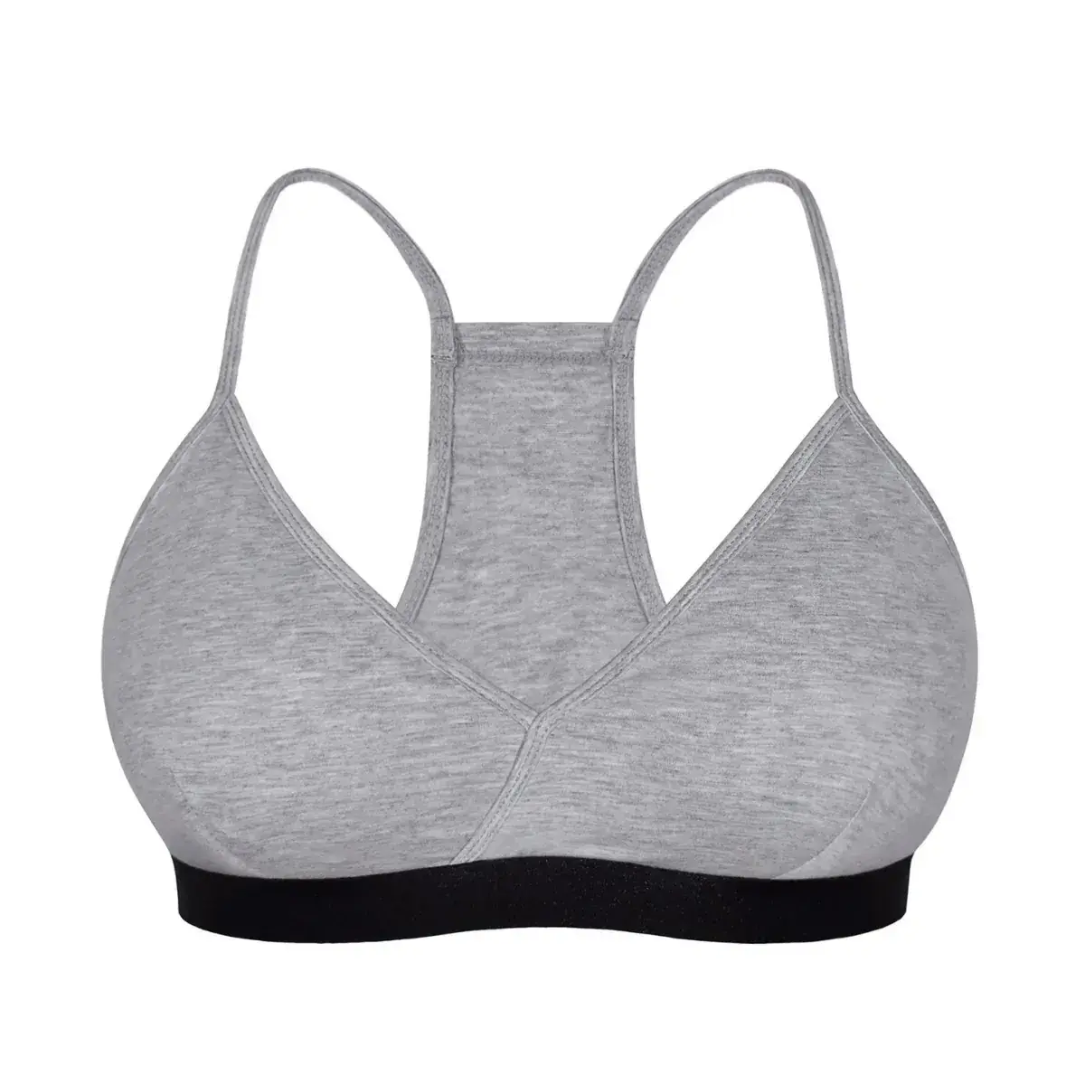 Women's Gray Back Camisole Sports Bra Top - Image 6