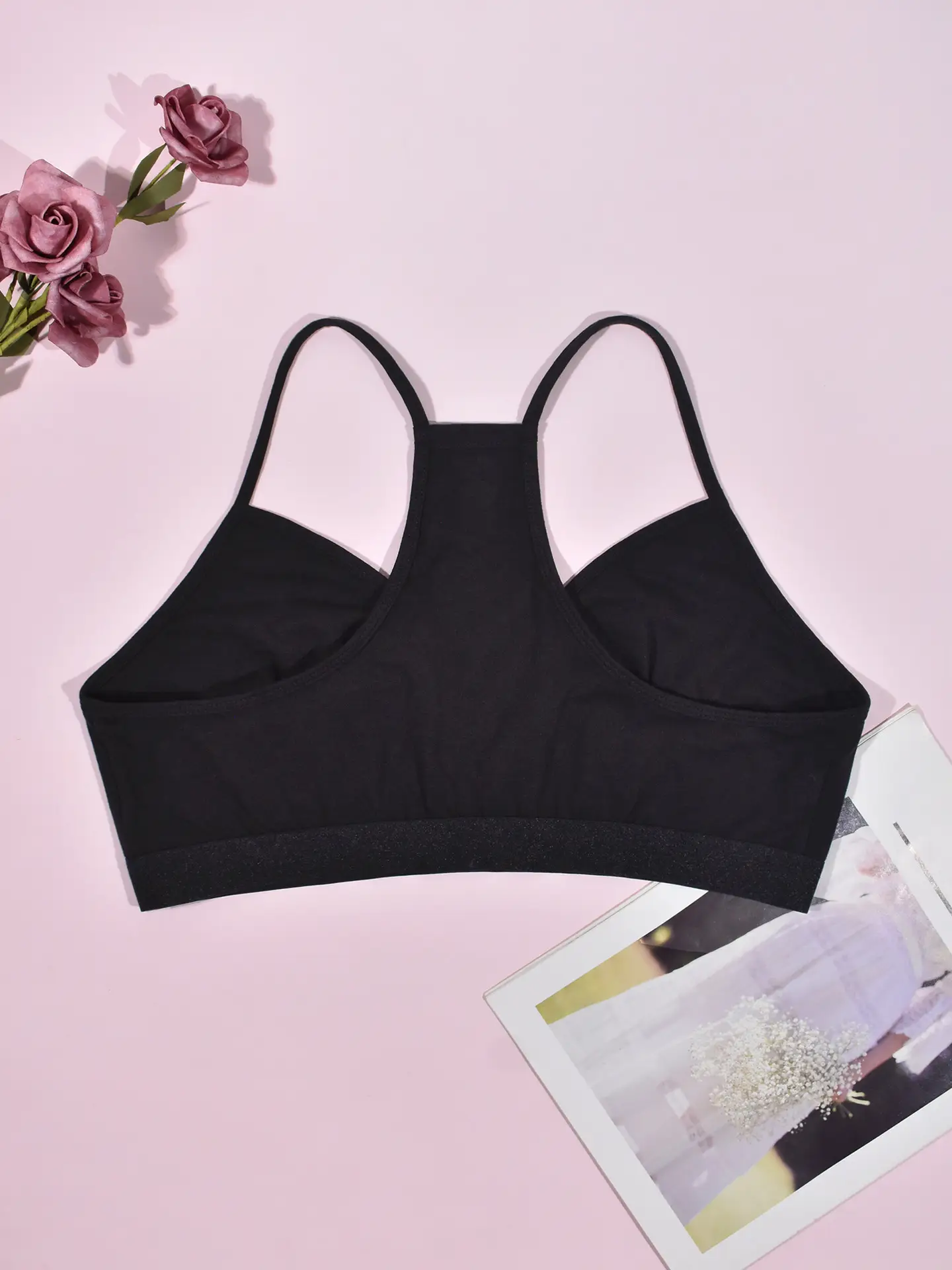 Women's Gray Back Camisole Sports Bra Top — feature 6
