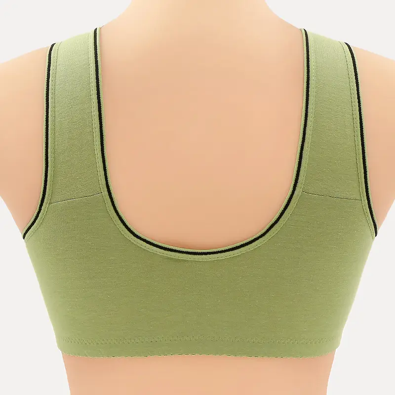 New Style Front Buckle Featured Printed Non-rimless Wide Shoulder Strap Middle-aged and Elderly Shoulder Cup plus size Women Vest Style Bra Women