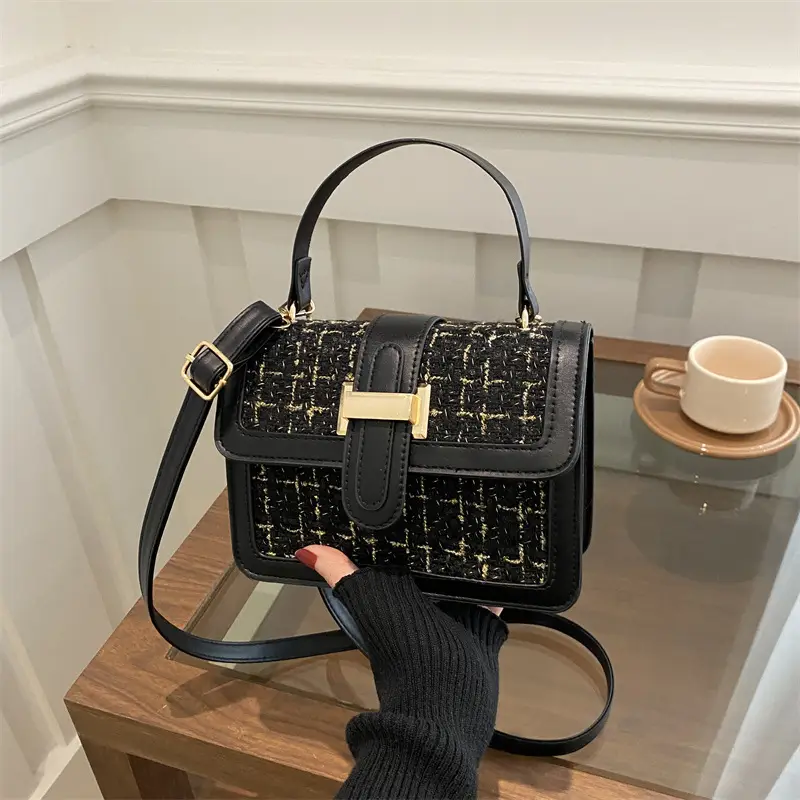 Maroon French Style Shoulder Bag with Crossbody Strap - Image 6