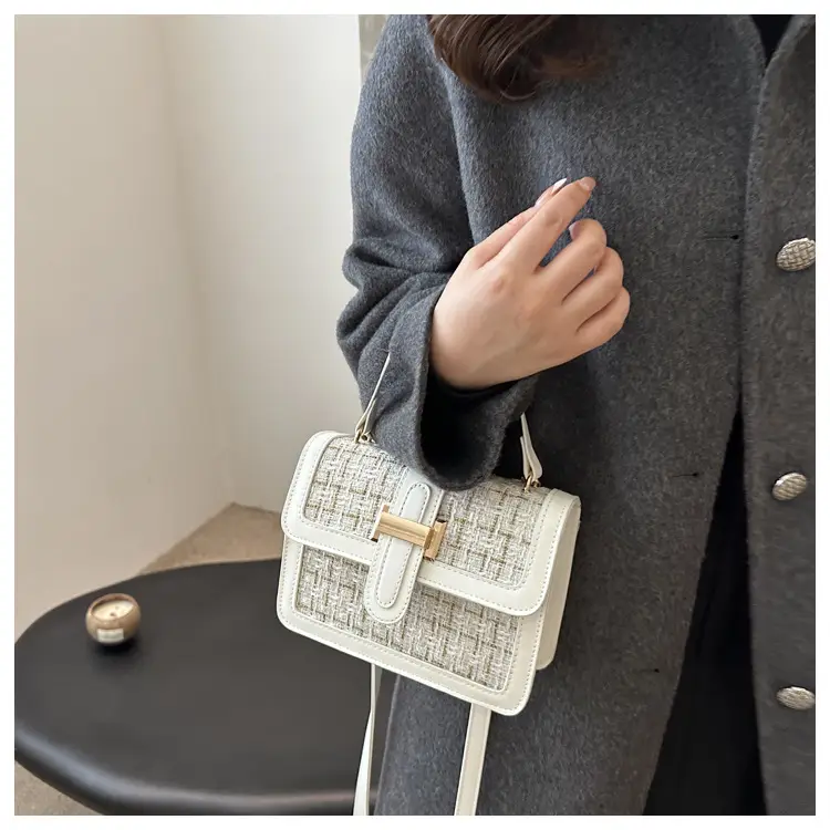 Maroon French Style Shoulder Bag with Crossbody Strap — feature 13