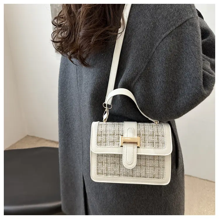 Maroon French Style Shoulder Bag with Crossbody Strap — feature 14