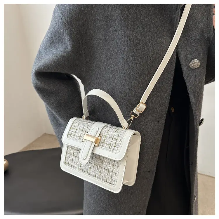 Maroon French Style Shoulder Bag with Crossbody Strap — feature 16
