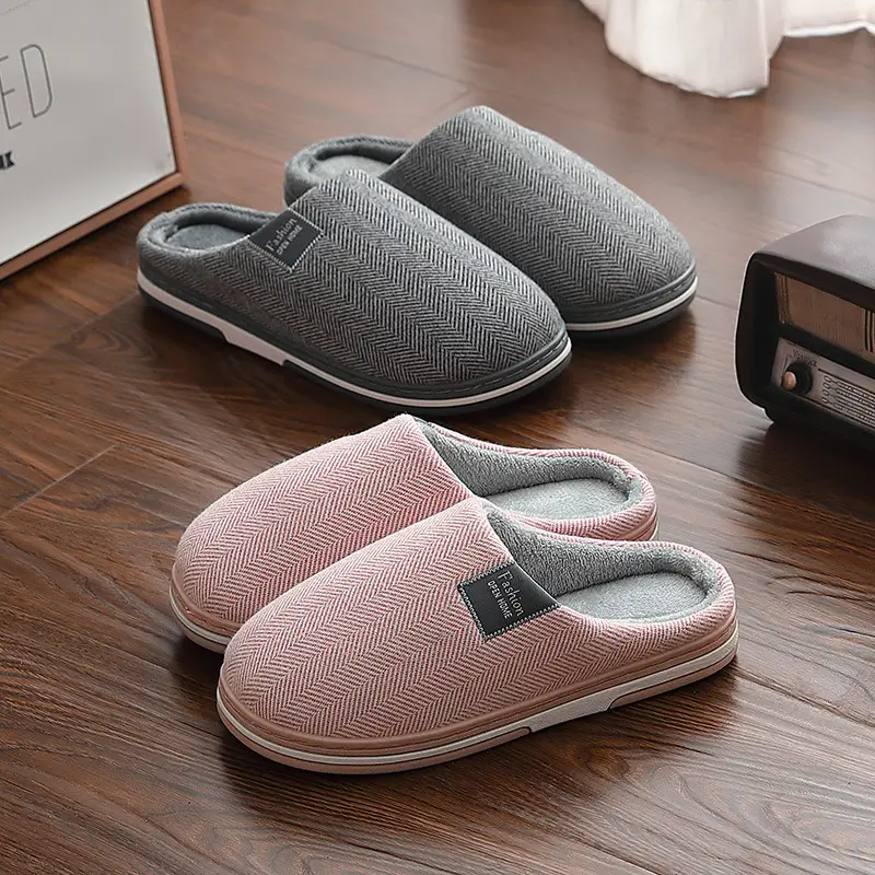 Cotton Slippers Women's Autumn and Winter Home Non-slip Warm Wool Slippers Indoor Soft Bottom Household Plush Cotton Slippers Men's Winter Wholesale - Image 6