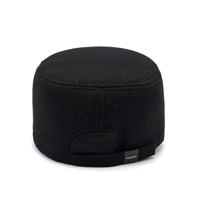 Men Winter Wool Cap Black Warm Ear Protection - Image 6