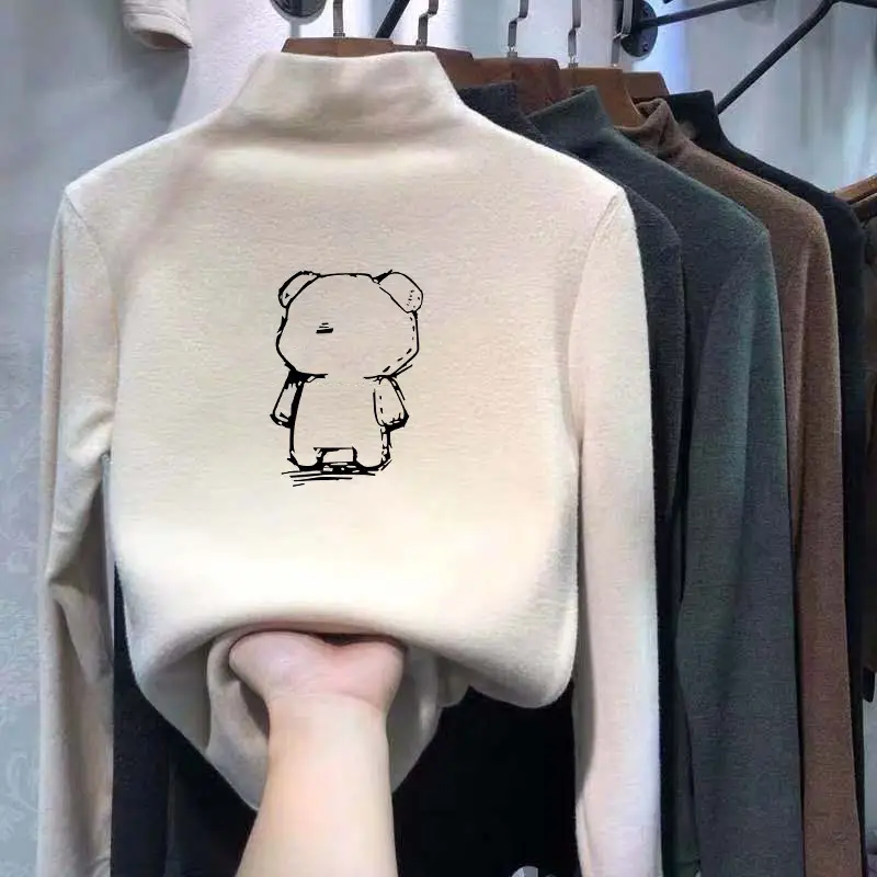 Children's Velvet T-Shirt Brown Bear Design Medium Large - Image 19
