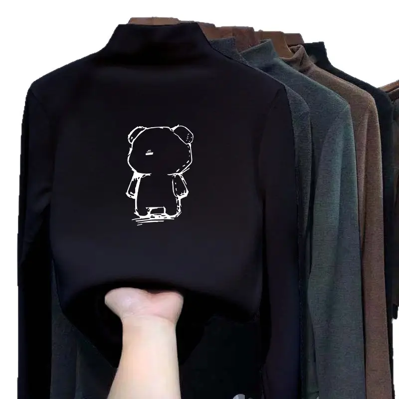 Children's Velvet T-Shirt Brown Bear Design Medium Large - Image 20