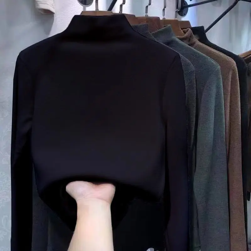 Children's Black Velvet Collar T-Shirt Autumn Winter New Boys Warm Inner Casual Top Trendy — feature 18