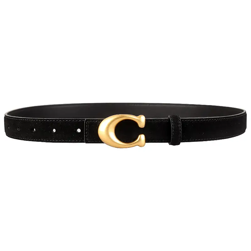 Women Genuine Leather Belt with Gold Clasp - Image 9