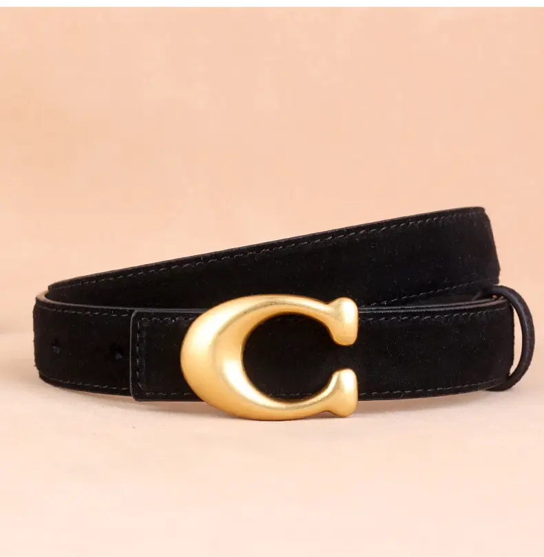 Women Genuine Leather Belt with Gold Clasp — feature 16