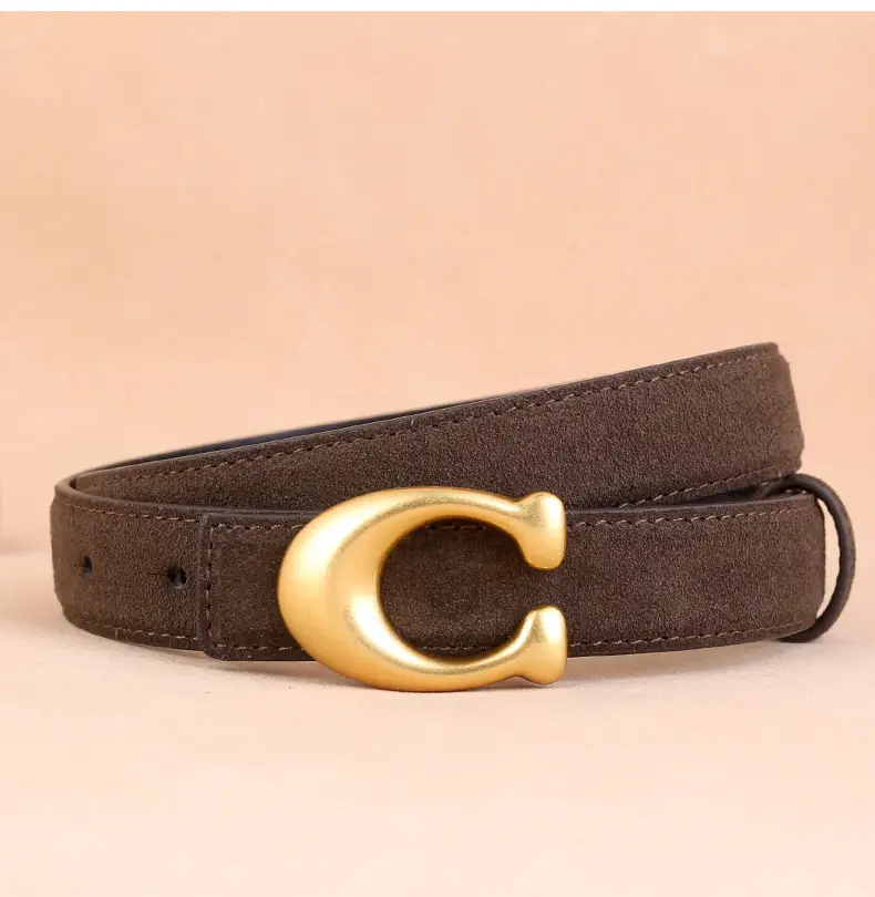 Women Genuine Leather Belt with Gold Clasp — feature 17